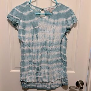 Knox Rose blue/white tie dye blouse